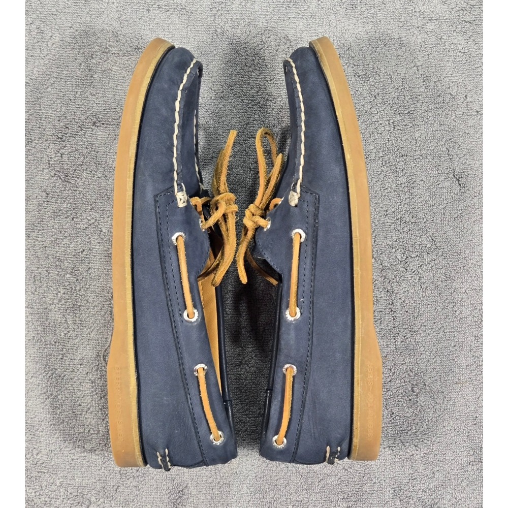 Sperry Top-Sider Gold Cup Women's 9M Navy Leather Boat Shoes Tan Laces - Picture 7 of 10